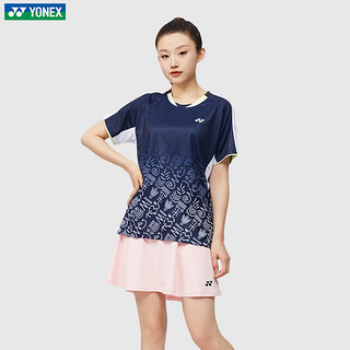 YONEX2024尤尼克斯羽毛球服夏短袖男女比赛服速干T恤110064 女款 210064 藏青色 XO