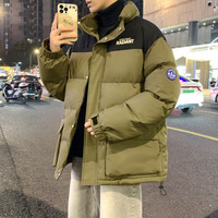 唐狮棉服棉衣外套男夹棉外套男立领上下撞色拼接文字小细节工装棉衣