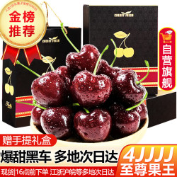 知鲜湾 车厘子jjjj级智利车厘子樱桃黑珍珠 应季水果整箱2.5kg礼盒装