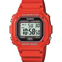 Casio 卡西欧 中性 F-108WH-1ACF 大方形数字显示石英手表 红色