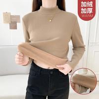 【保暖半高领】秋冬基础百搭加绒加厚打底衫女内搭长袖秋衣女上衣