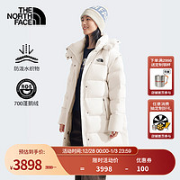 北面（The North Face）羽绒服女长款保暖防泼水700蓬鹅绒24秋冬|89YQ QLI/沙丘白 L /165