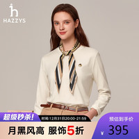 哈吉斯（HAZZYS）女装长袖T恤衫女ABTSE0BCX06 米黄色OW 165/88A40