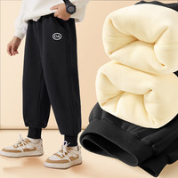 C&A儿童裤子休闲加绒裤冬款男女休闲裤加绒冬款男女童裤子儿童休闲裤 黑色 130