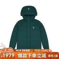 MLB羽绒服男女情侣短款纯色连帽保暖休闲羽绒服冬3ADJB2036-07GND-S