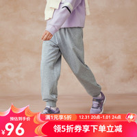 asics亚瑟士童装舒弹保型基础款运动百搭收口裤2025年春季 灰色020 120