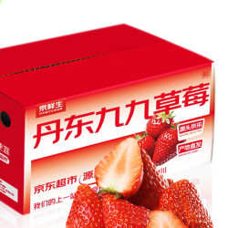京鲜生 丹东99红颜奶油草莓净重1.8斤装单果20g+