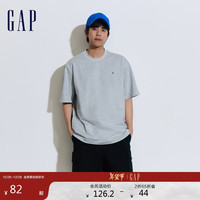 GAP男女装2024夏季新款水洗棉弹力小熊刺绣圆领短袖T恤上衣460845