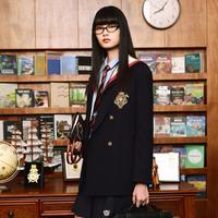 小熊春夏款西装外套宽松韩版jk制服双排扣女时尚