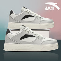 安踏小白鞋男鞋冬季潮鞋子男款2024运动鞋休闲鞋百搭板鞋男士 8061-2芯片灰/象牙白/基础黑 42.5