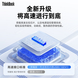 ThinkPad联想Thinkbook 64GB Type-C USB3.2 U盘 读速150MB/s 手机电脑 双接口 U盘办公商务优盘 BU100