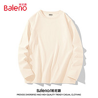 班尼路（Baleno）100%纯棉长袖T恤男女春秋季2024年简约打底上衣