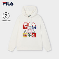 FILA 叕运蛇斐乐情侣连帽新年红色氧气卫衣男女