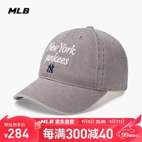 MLB男女情侣新款学院风刺绣logo遮阳软顶棒球帽3ACPVV04N-50GRS-F