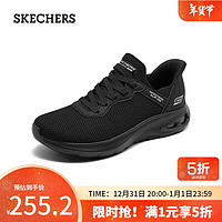 斯凯奇（Skechers）Slip ins闪穿鞋女士绑带休闲运动鞋117509 全黑色/BBK 35