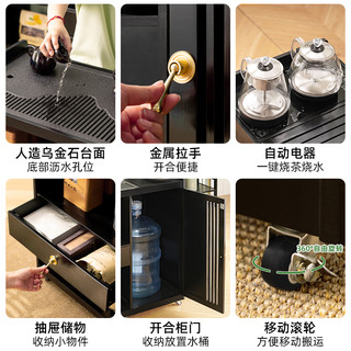 移动茶桌小茶台烧水壶一体家用茶水柜茶车阳台实木茶几煮泡茶桌子