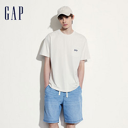 Gap 盖璞 男女装2024夏季纯棉logo口袋短袖T恤宽松简约上衣546493