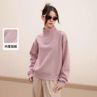 Champion【品牌】秋冬刺绣logo立领卫衣女休闲加绒半高领