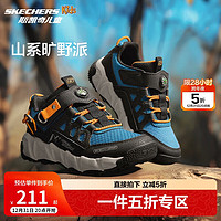 Skechers斯凯奇儿童大童户外运动鞋透气旋钮搭扣童鞋男童跑鞋406433L 黑色/多彩色/BKMT 39