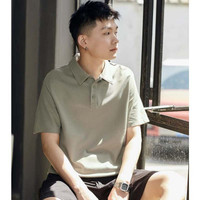 唐狮夏季polo衫男士短袖有翻领t恤纯白色宽松简约港风潮