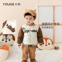 幼歌（YOUGE） 儿童双面穿羽绒棒球服宝宝复古时尚保暖百搭外套