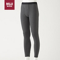 MUJI 無印良品 无印良品（MUJI）男式 使用了棉的冬季内衣 长紧身裤 打底裤 炭灰色 男式