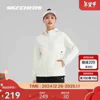 斯凯奇冬女款防风连帽外套拉链运动上衣跑步户外
