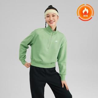 【加绒短款】秋冬加绒女式卫衣短款半开拉链运动卫衣女骑行服