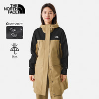 The North Face北面冲锋衣女款24龙年新款户外防风防水透气长款风衣外套87W3 QV2卡其色 L