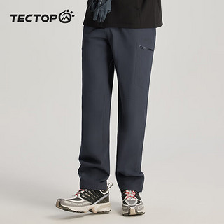 TECTOP 探拓 冲锋裤男24秋冬休闲户外防水登山工装裤子 墨染 2XL