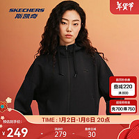 SKECHERS 斯凯奇 外套女2024年连帽针织舒适宽松运动上衣