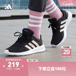 adidas LITE RACER CLN 2.0休闲实用舒适跑步鞋女阿迪达斯轻运动 黑色/藕粉色/蓝色 38.5