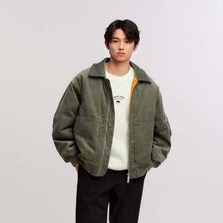 森马 Semir棉服男灯芯绒肌理感2024冬季飞行员外套厚款夹克oversize
