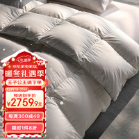霞珍羽绒被95%冬被 全棉180支抗菌保暖被子1300g