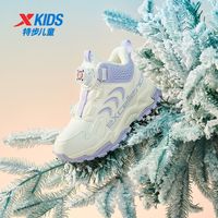 XTEP特步童鞋2024秋冬季女童中幼童加绒棉鞋儿童帮旋钮扣运动鞋子