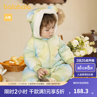 巴拉巴拉婴儿连体羽绒服宝宝冬季外出爬服加厚抱衣加绒萌