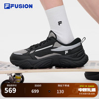 FILA FUSION斐乐潮牌男子运动鞋休闲2024机能潮鞋海螺鞋时尚舒适 黑/银器灰 42