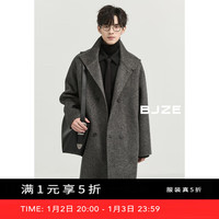 伯爵卓尔 Earl Joel斜纹定织全羊毛双面呢大衣100%男士通勤外套2024秋冬 P441956 高级灰 S 165