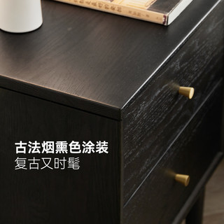 维莎实木床头柜现代简约家用橡木床边柜小户型卧室墙边小窄柜 橡胶木-床头柜（mm）