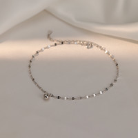 银奥 925纯银脚链转运珠性感嘴唇链 JL84