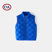 西雅衣家 C&A儿童羽绒马甲冬款男女童纯色休闲马甲外穿鸭绒马甲中大童 蓝色 140