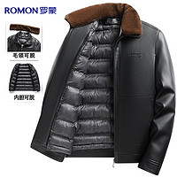 ROMON 罗蒙 男士加绒加厚皮衣 休闲外套