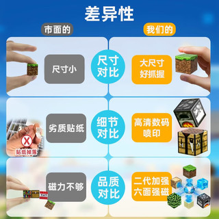 乖明星 我的世界磁力方块 3-10岁儿童磁吸积木