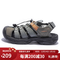 探路者（TOREAD）沙滩鞋 男士春夏防滑耐磨包头沙滩鞋凉鞋TFGGCL81992 灰湖绿黑色 41