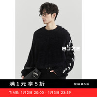 伯爵卓尔 Earl Joel仿貂绒撞色针织衫男士慵懒风宽松毛衣2024秋冬新款 Y441736 165