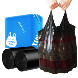 E-CLEAN e洁 背心式垃圾袋 1.0丝 45*59cm 140只 黑色