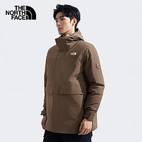 The North Face北面冲锋衣男户外保暖羽绒内胆三合一冲锋外套89Z2 棕色/1OI 3XL