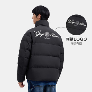Gap男女装2024秋冬新款防风防泼水刺绣logo立领677674羽绒服外套