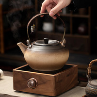 金镶玉围炉煮茶粗陶煮茶壶小号可明火烧陶瓷烧水壶电陶炉煮茶壶