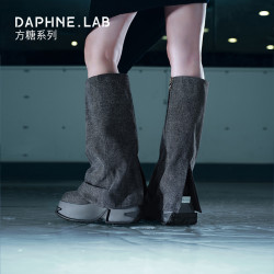 DAPHNE LAB DAPHNELAB 方糖裤管靴2024厚底增高时装靴裤管靴长靴女侧拉链